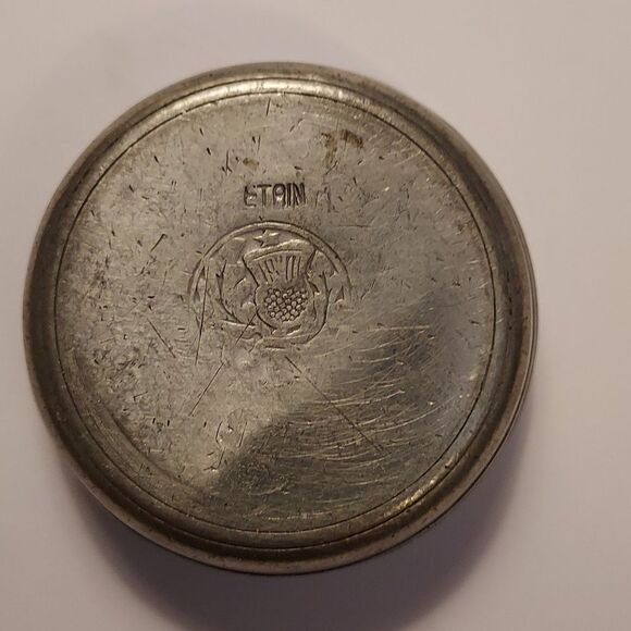 Zodiac Taurus pill trinket ring box vintage french pewter - Picture 2 of 5